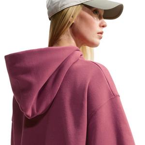 Nike Women's Studio Fleece Medium Weight Oversized Cropped Hoodie - Pink Smoke - PINK SMOKE