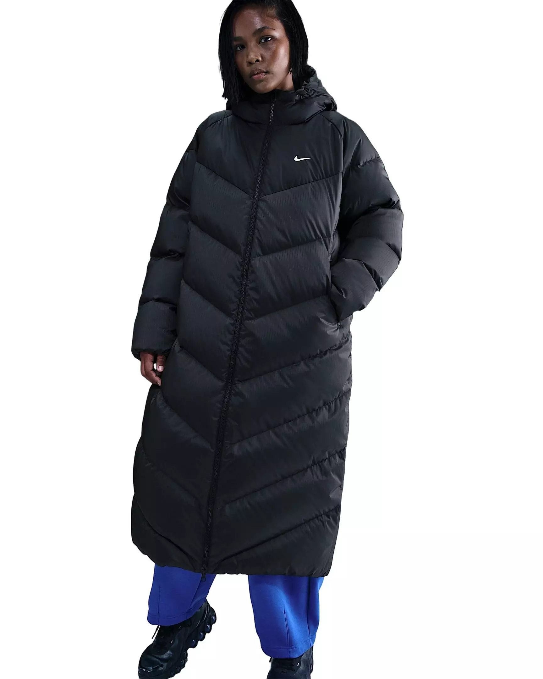 Nike Women's Sportswear Windpuffer Storm-FIT Loose Hooded Down Parka - Black - BLACK