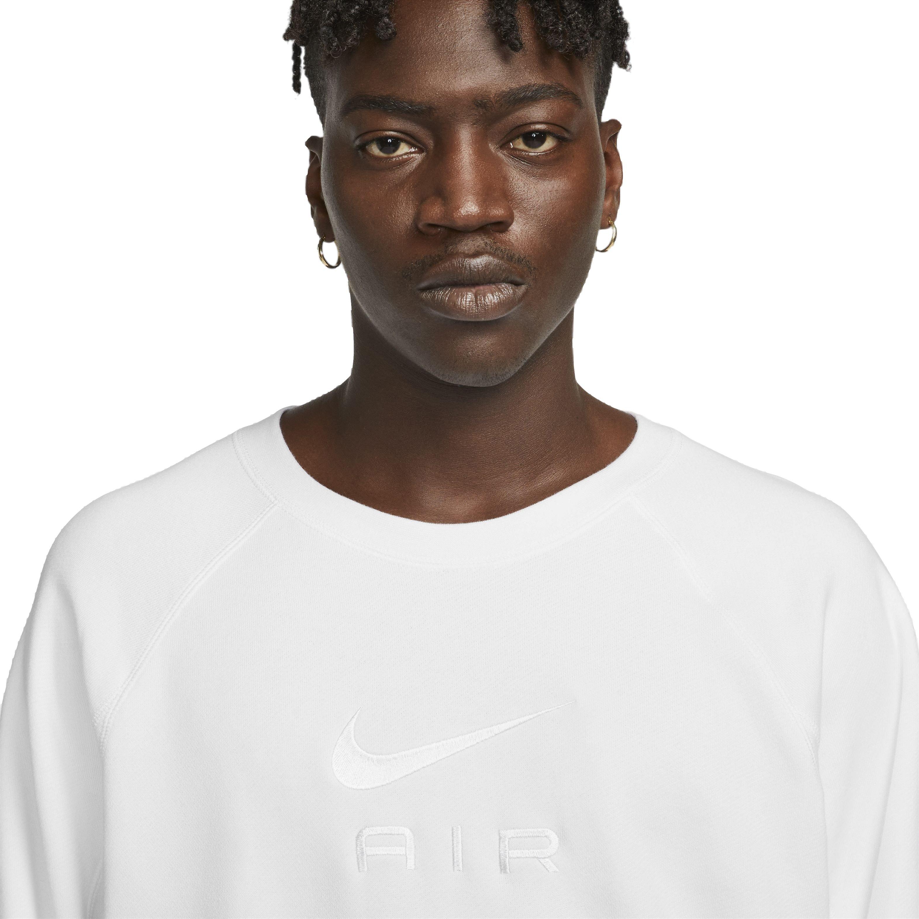 Nike Men's Sportswear Nike Air French Terry Crew Sweatshirt - WHITE Thumbnail View 3