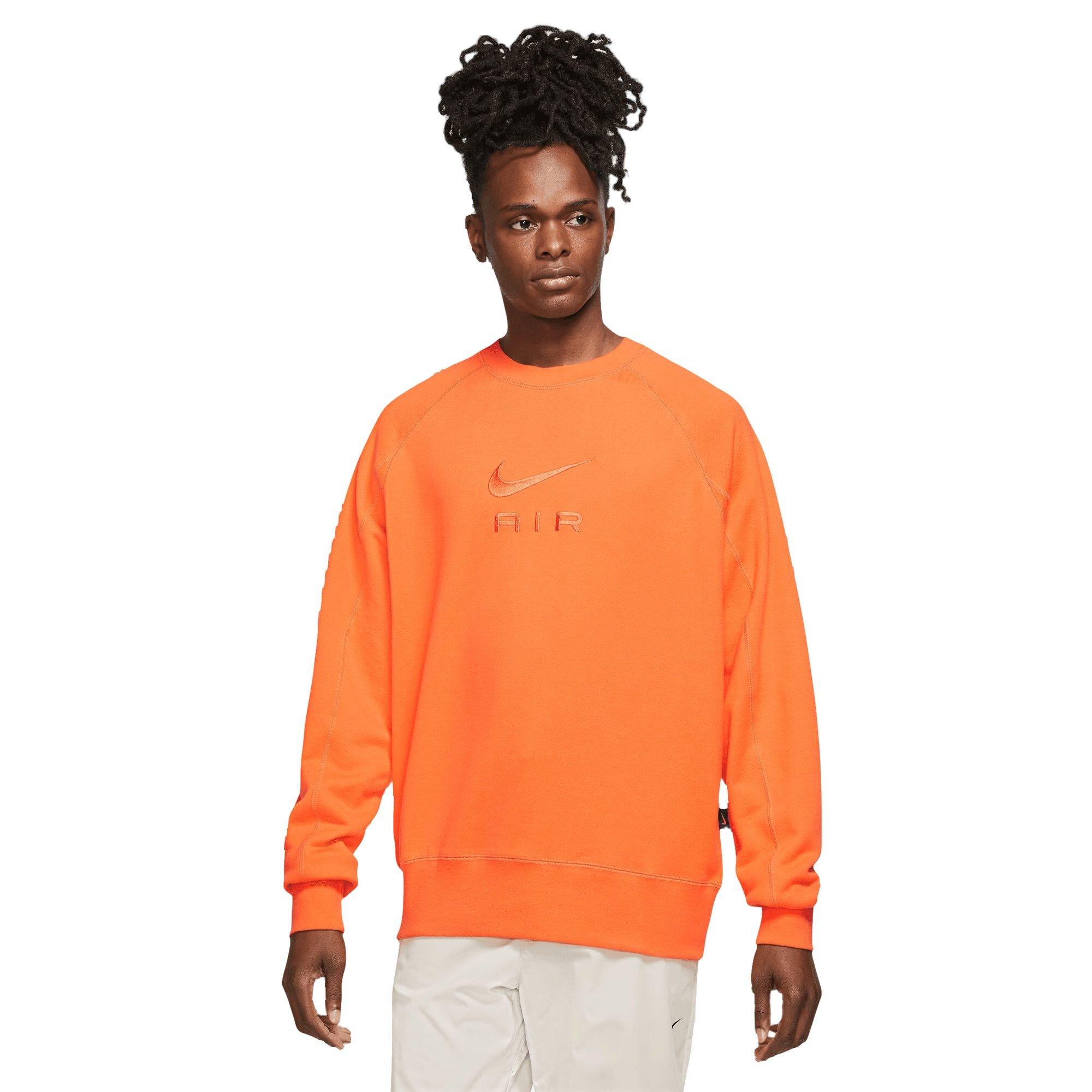 Nike Men's Sportswear Nike Air French Terry Crew Sweatshirt - ORANGE Thumbnail View 1