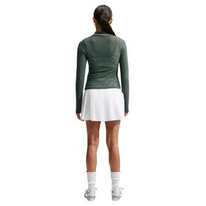 Nike Women's Sportswear Chill Knit Tight Mod-Cropped Long Sleeve Lace Top - Camo Green - CAMO GREEN
