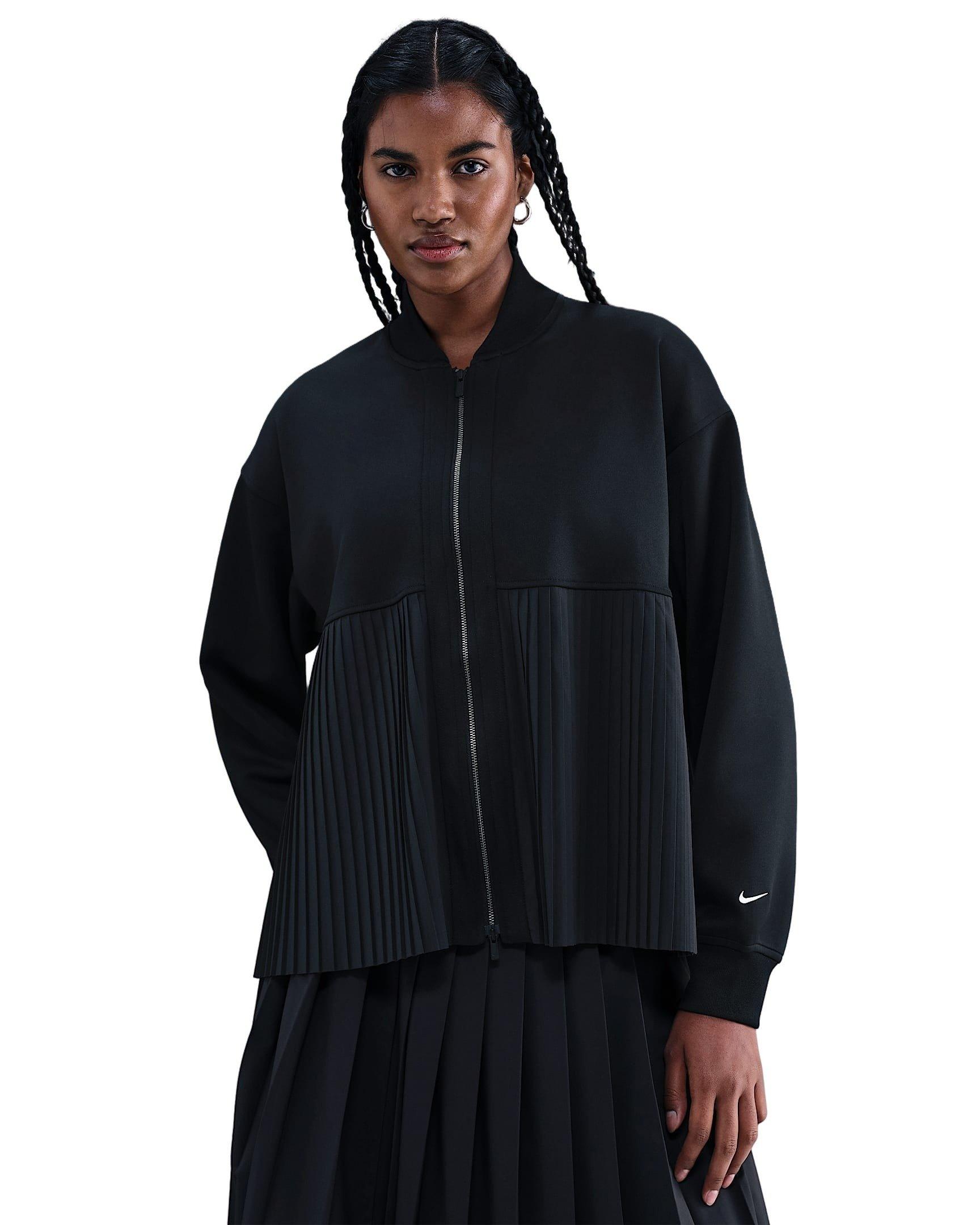 Nike Women's Sportswear Pleated Jacket - Black - BLACK Thumbnail View 1