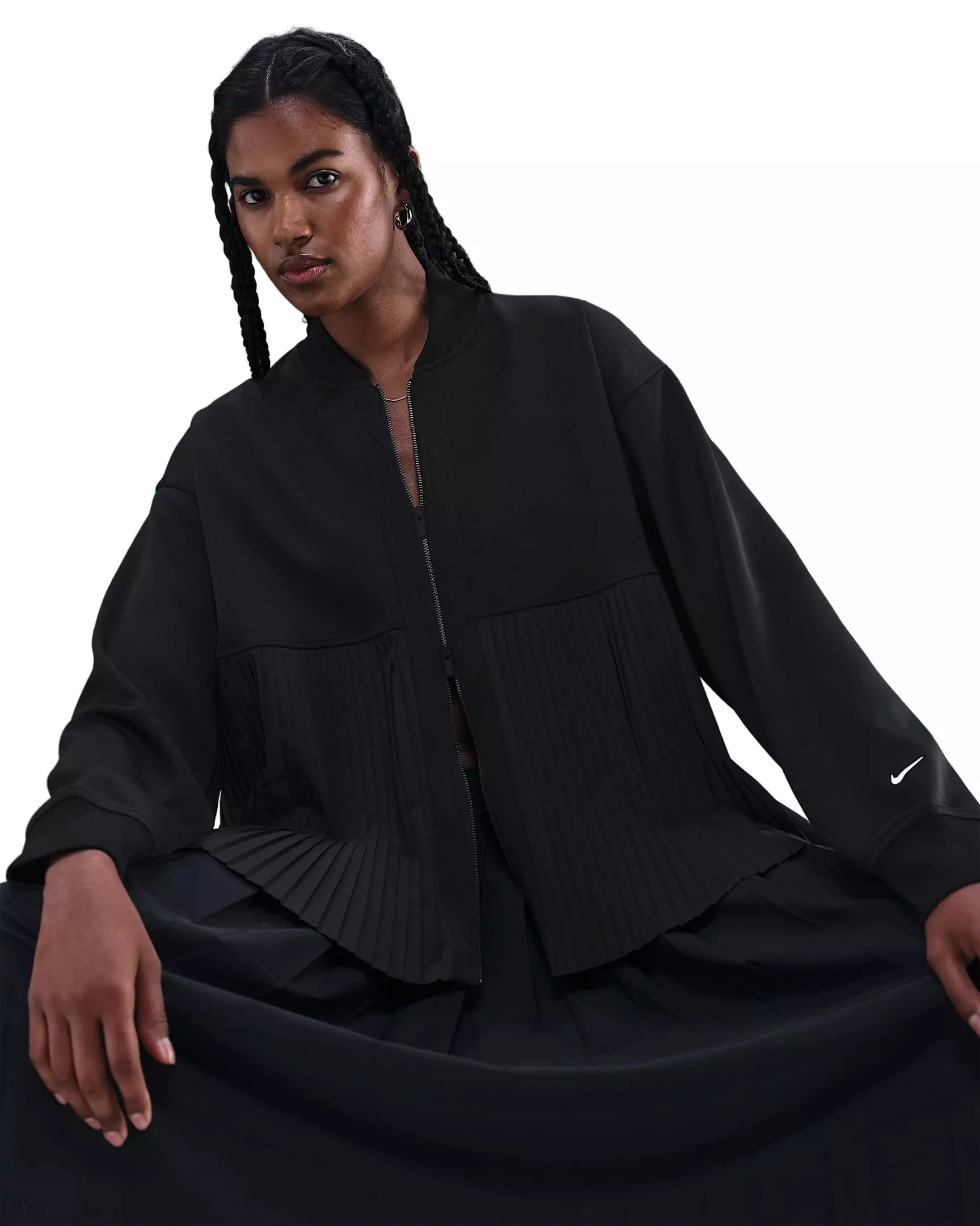 Nike Women's Sportswear Pleated Jacket - Black - BLACK