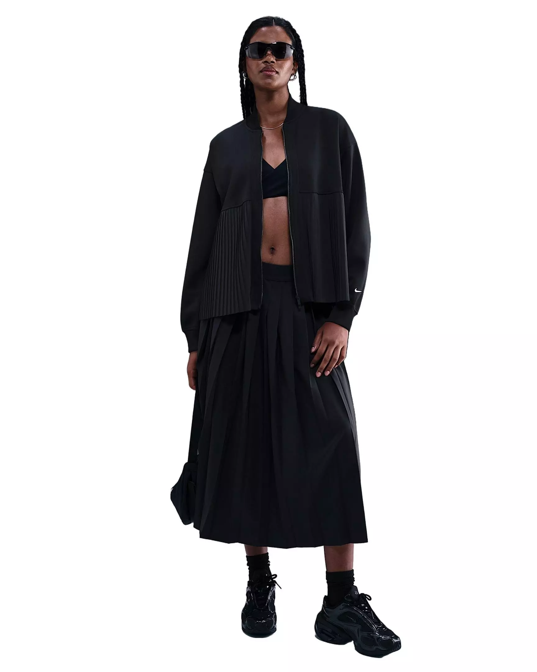 Nike Women's Sportswear Pleated Jacket - Black - BLACK