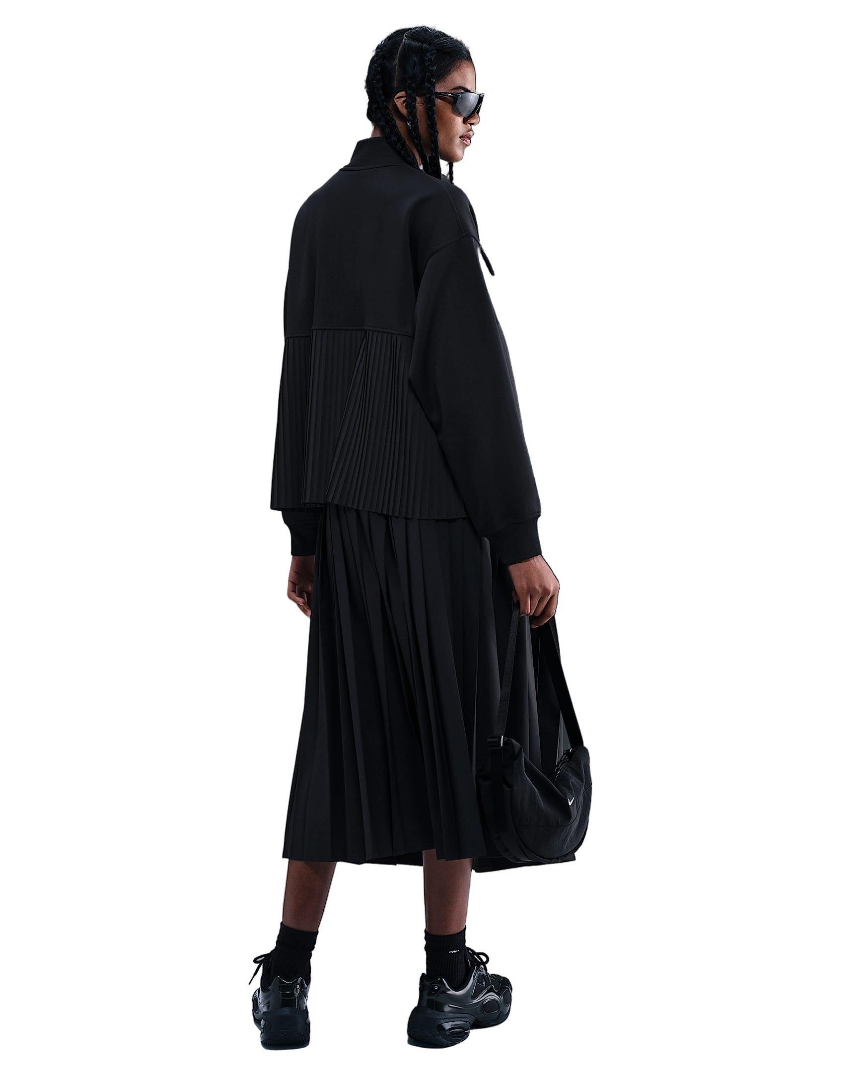 Nike Women's Sportswear Pleated Jacket - Black - BLACK Thumbnail View 5