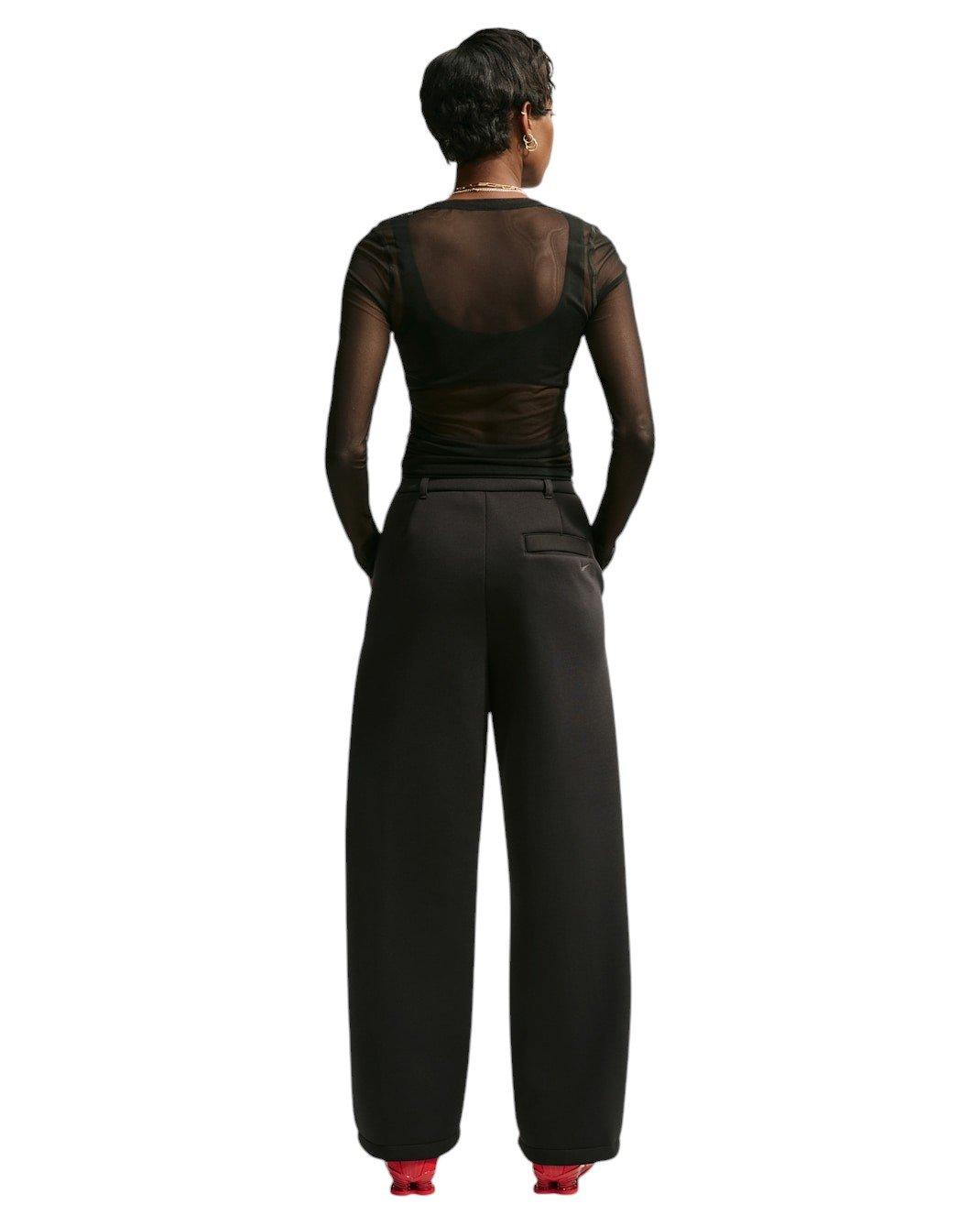 Nike Women's Sportswear Slim Long-Sleeve Sheer Top - Black/White - BLACK/WHITE