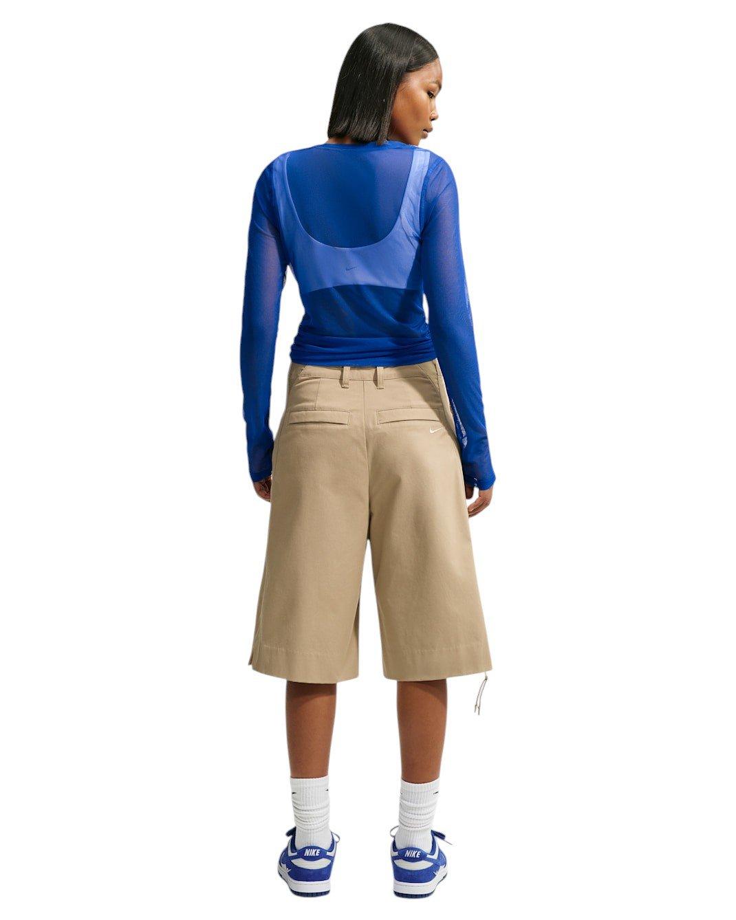 Nike Women's Sportswear Slim Long-Sleeve Sheer Top - Royal/White - ROYAL/WHITE