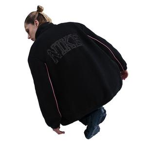 Nike Women's Sportswear Full-Zip High-Pile Fleece Jacket - Black/Pink