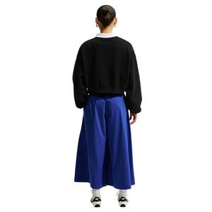 Nike Women's Studio Fleece Medium Weight Oversized Cropped Crewneck - Black/Off-White - BLACK/OFF-WHITE