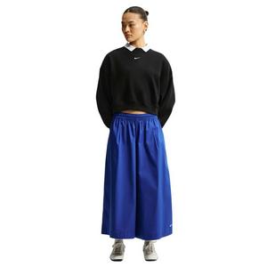 Nike Women's Studio Fleece Medium Weight Oversized Cropped Crewneck - Black/Off-White - BLACK/OFF-WHITE