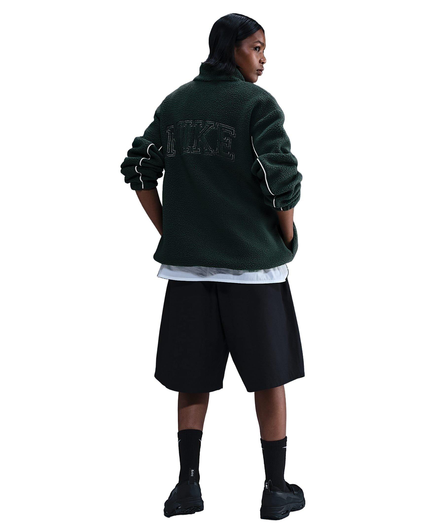 Nike Women's Sportswear Full-Zip High-Pile Fleece Jacket - Green/White - GREEN/WHITE Thumbnail View 5