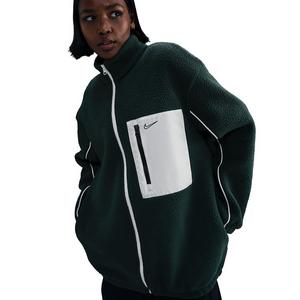 Nike Women's Sportswear Full-Zip High-Pile Fleece Jacket - Green/White