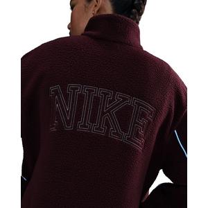 Nike Women's Sportswear Full-Zip High-Pile Fleece Jacket -Burgundy