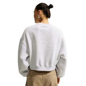 Nike Women's Studio Fleece Medium Weight Oversized Cropped Crewneck - Birch - BIRCH