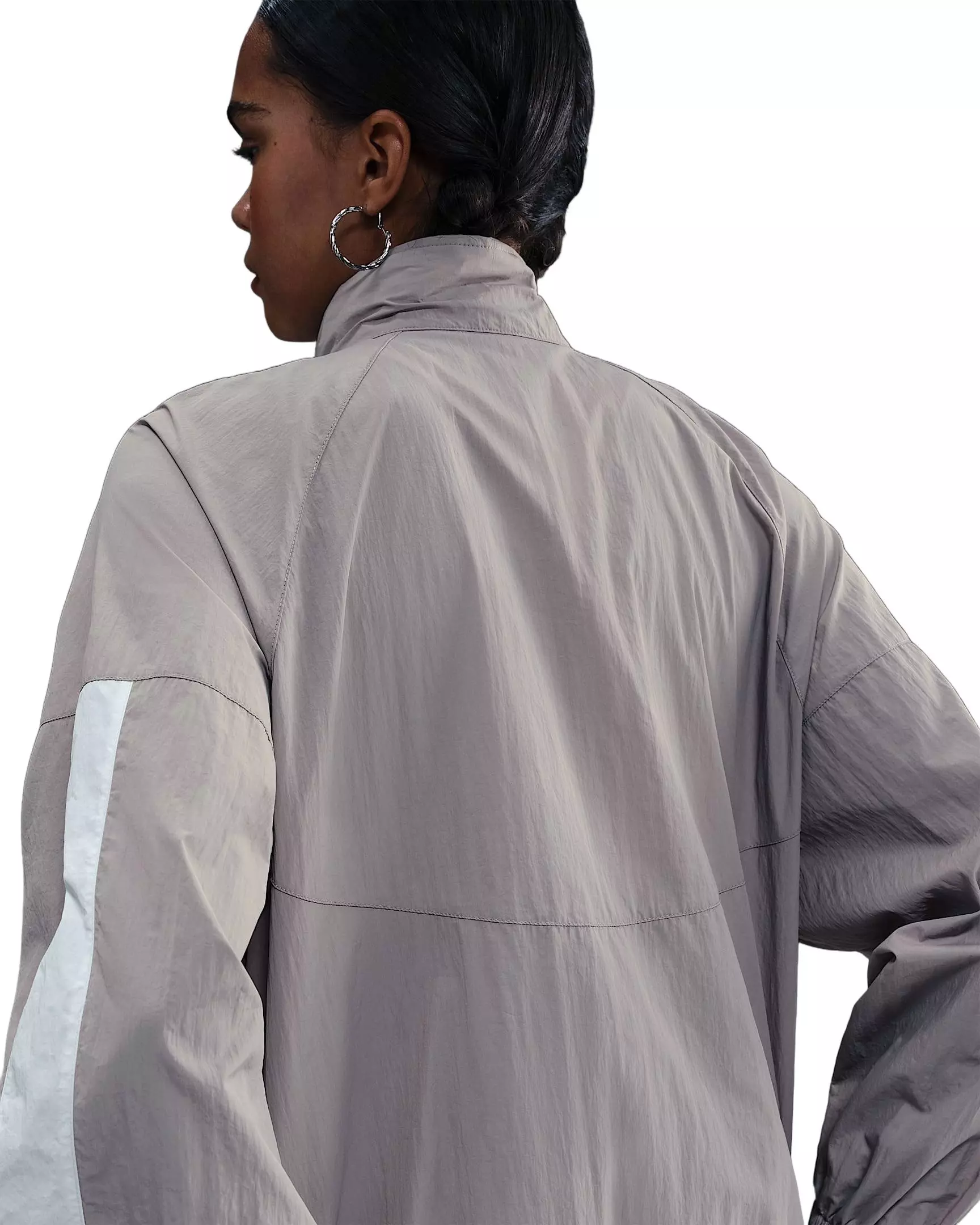 Nike Women's Sportswear Windrunner Oversized Jacket -Grey - GREY