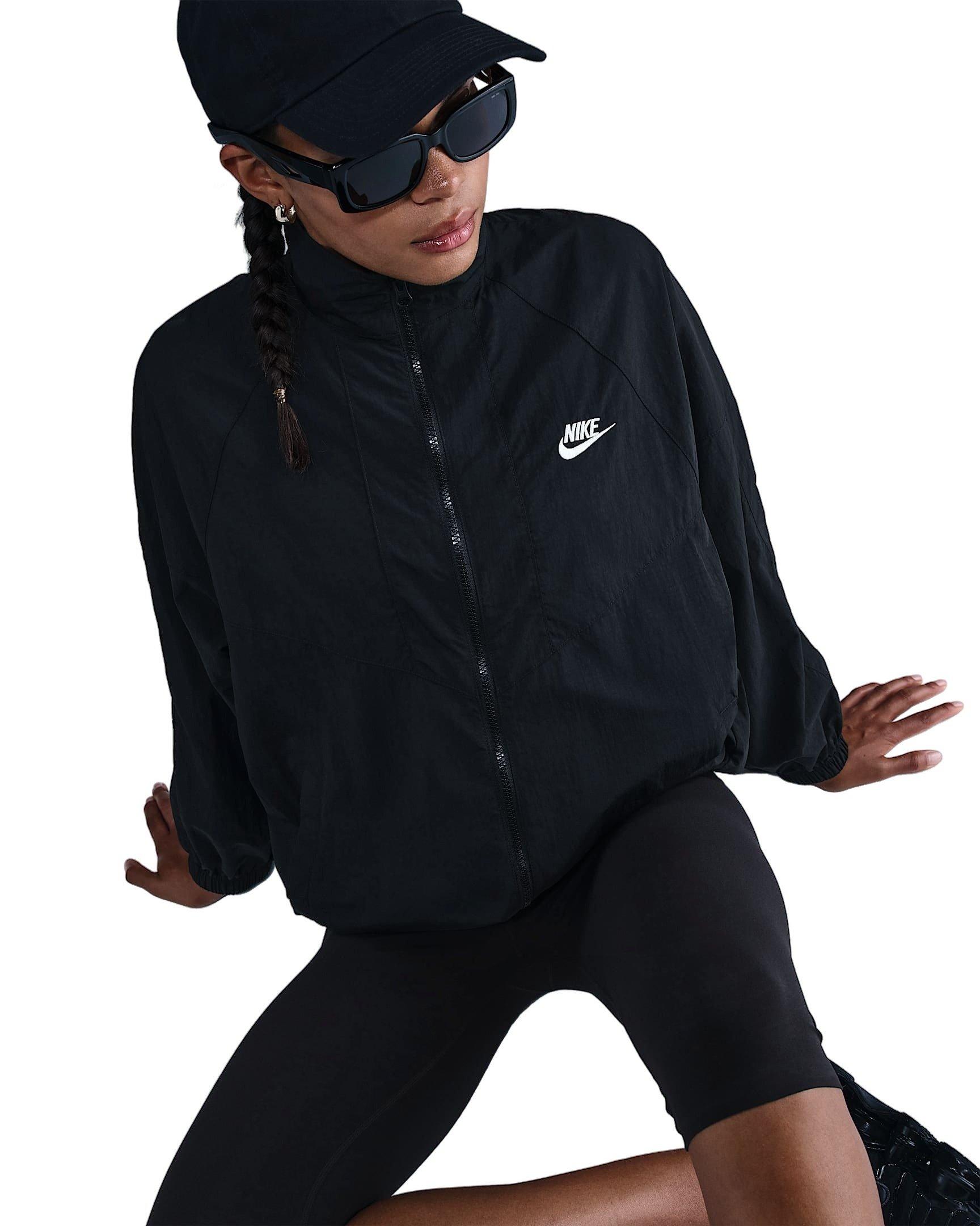 Nike Women's Sportswear Windrunner Oversized Jacket -Black - BLACK Thumbnail View 3