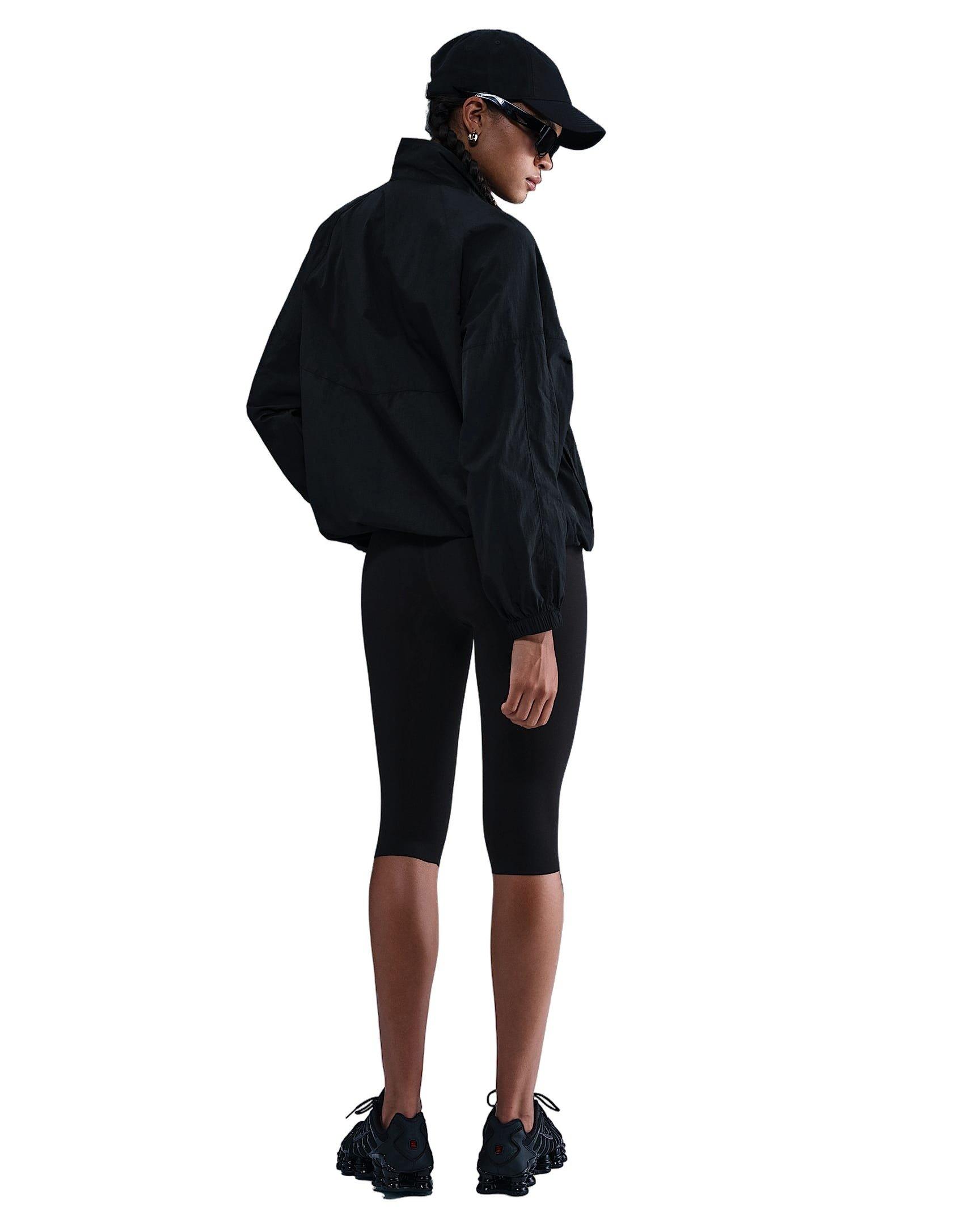 Nike Women's Sportswear Windrunner Oversized Jacket -Black - BLACK Thumbnail View 6