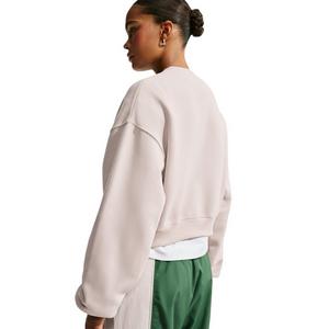 Nike Women's Studio Fleece Medium Weight Oversized Cropped Crewneck - Cream - CREAM