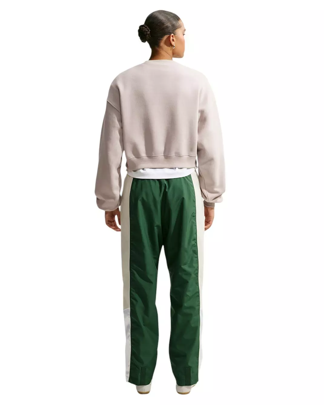 Nike Women's Studio Fleece Medium Weight Oversized Cropped Crewneck - Cream - CREAM