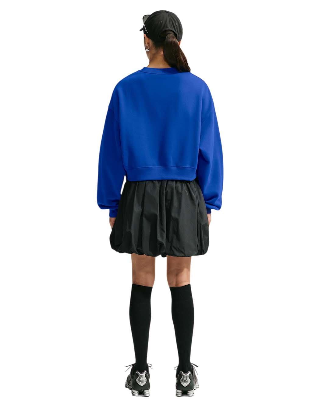 Nike Women's Studio Fleece Medium Weight Oversized Cropped Crewneck - Royal - ROYAL