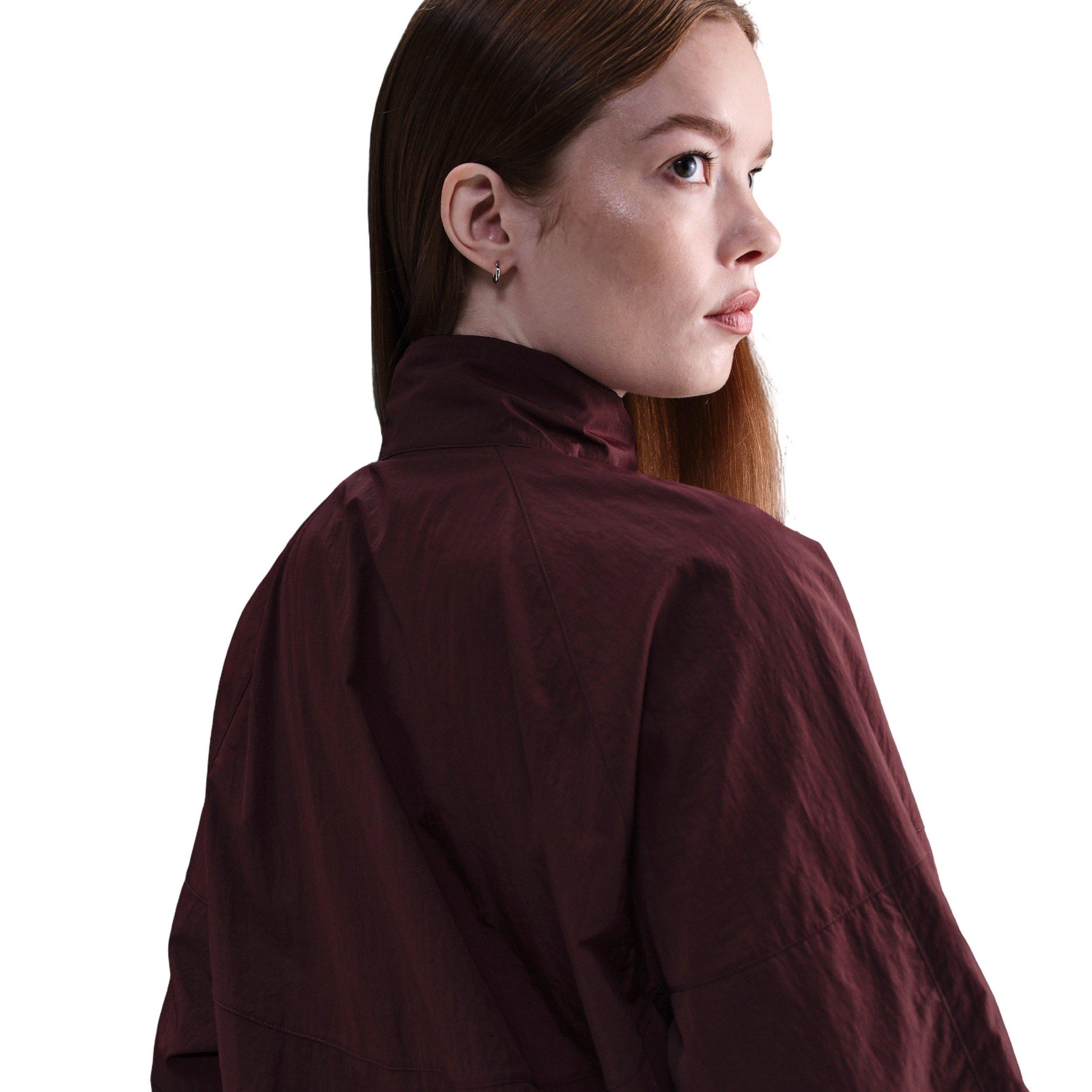 Nike Women's Sportswear Windrunner Oversized Jacket - Burgundy - BURGUNDY Thumbnail View 2