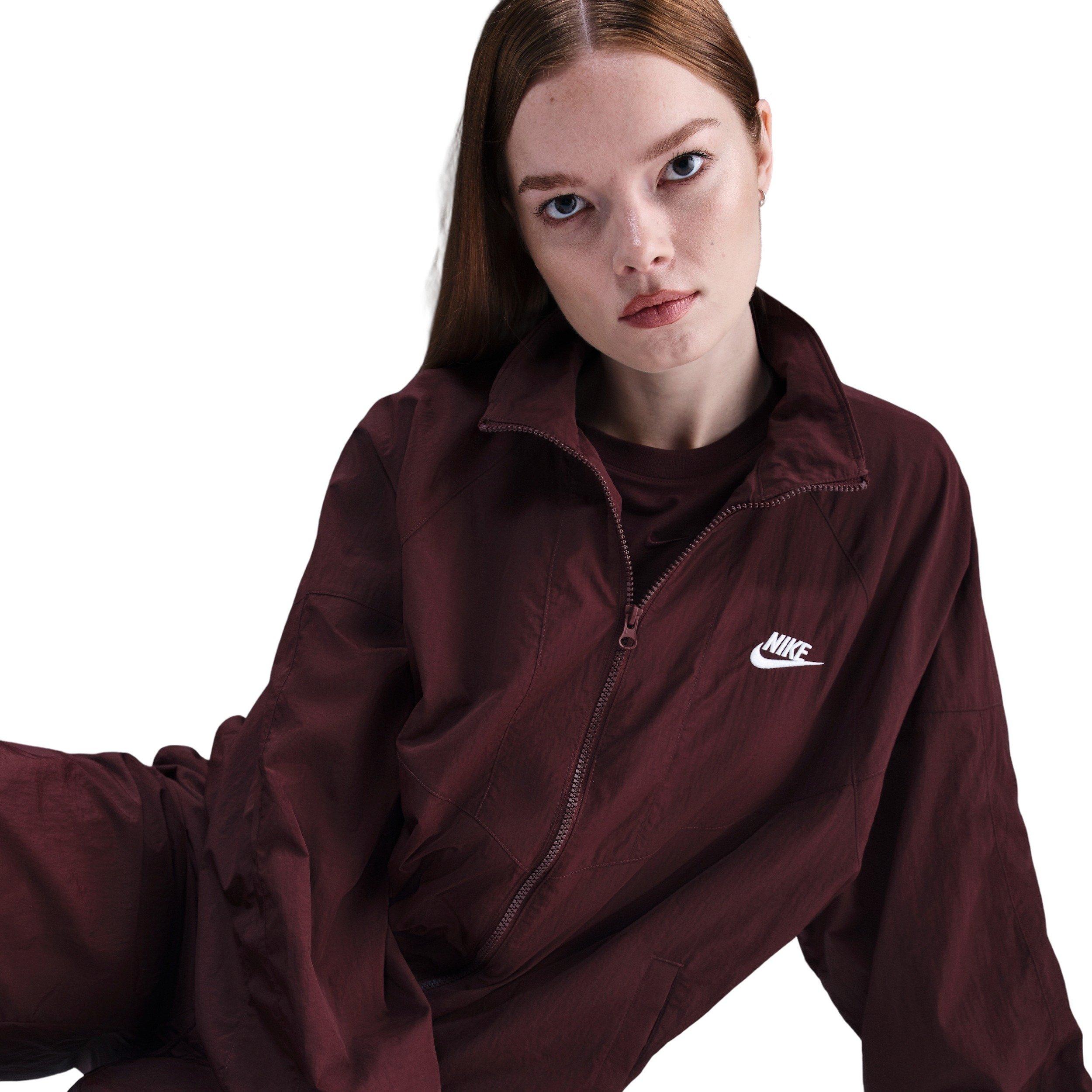 Nike Women's Sportswear Windrunner Oversized Jacket - Burgundy - BURGUNDY Thumbnail View 3