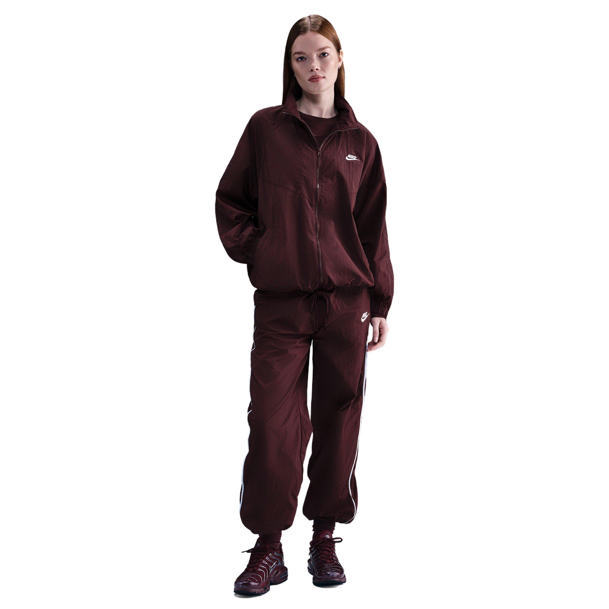 Nike Women's Sportswear Windrunner Oversized Jacket -Burgundy - BURGUNDY Thumbnail View 4