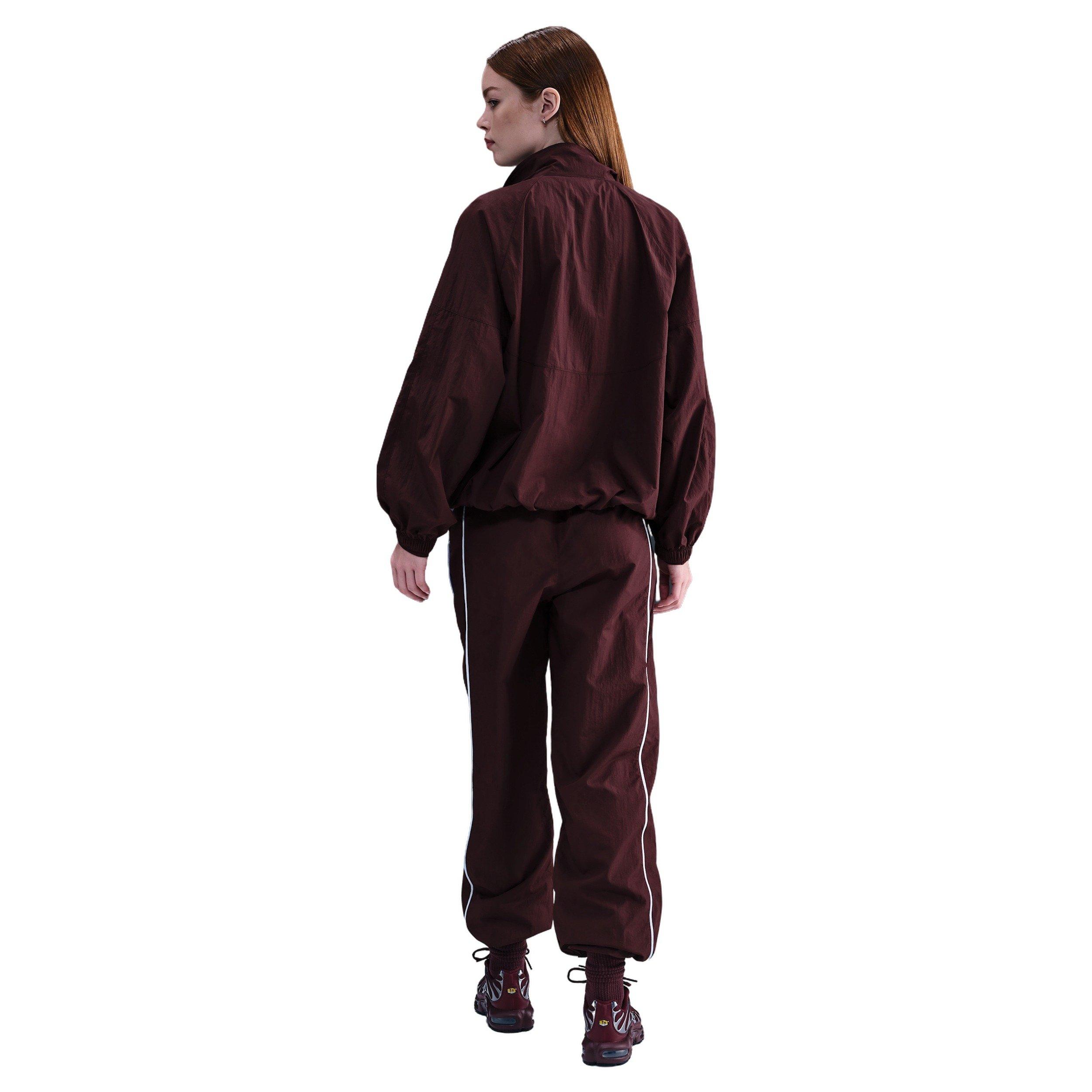 Nike Women's Sportswear Windrunner Oversized Jacket -Burgundy - BURGUNDY Thumbnail View 5