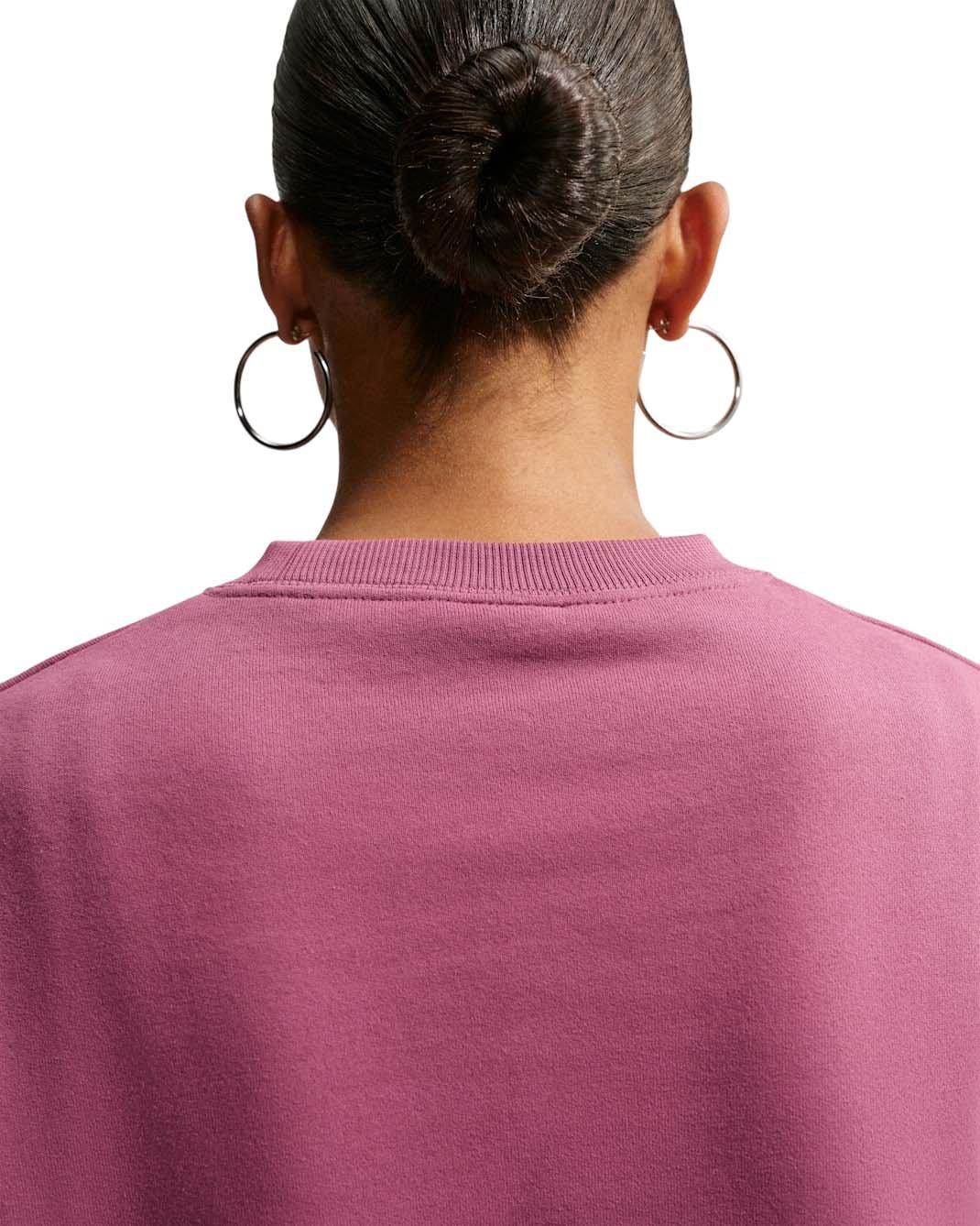 Nike Women's Studio Fleece Medium Weight Oversized Cropped Crewneck - Pink - PINK