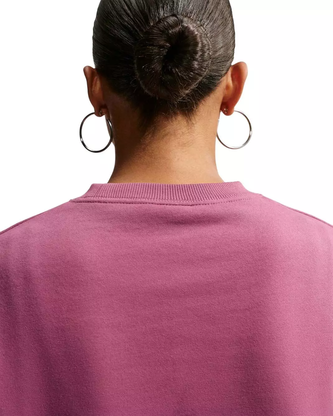 Nike Women's Studio Fleece Medium Weight Oversized Cropped Crewneck - Pink - PINK