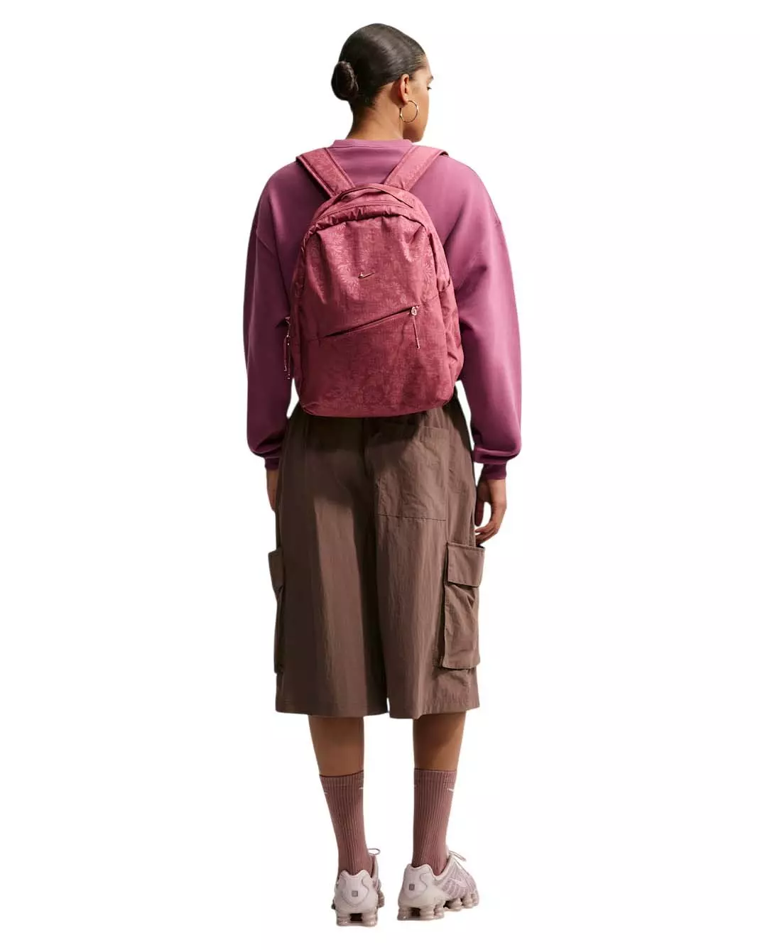 Nike Women's Studio Fleece Medium Weight Oversized Cropped Crewneck - Pink - PINK