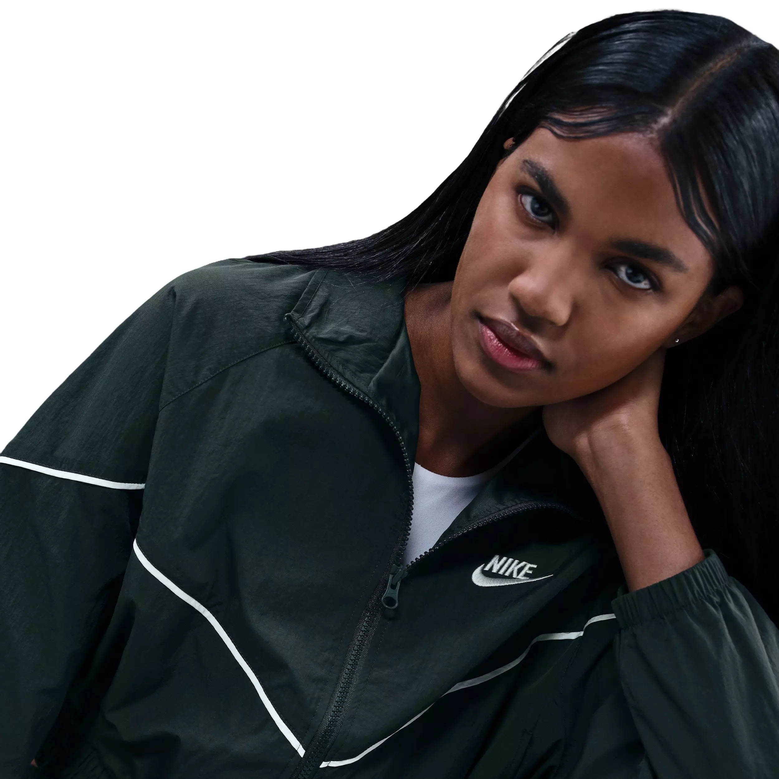 Nike Women's Sportswear Windrunner Woven Jacket -Seaweed Green - SEAWEED GREEN