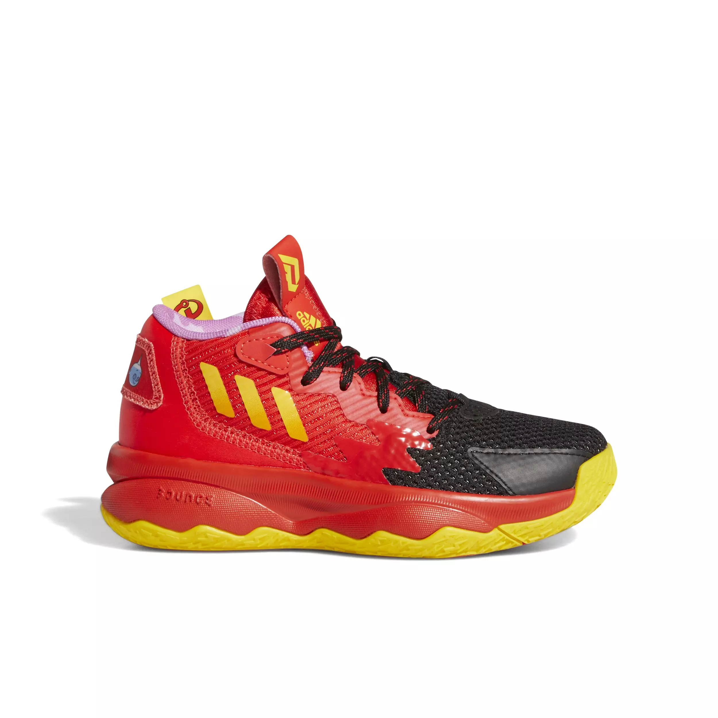 adidas Dame 8 "Red/Team Yellow/Impo Red" Preschool Boys' Basketball Shoe - RED/YELLOW/RED