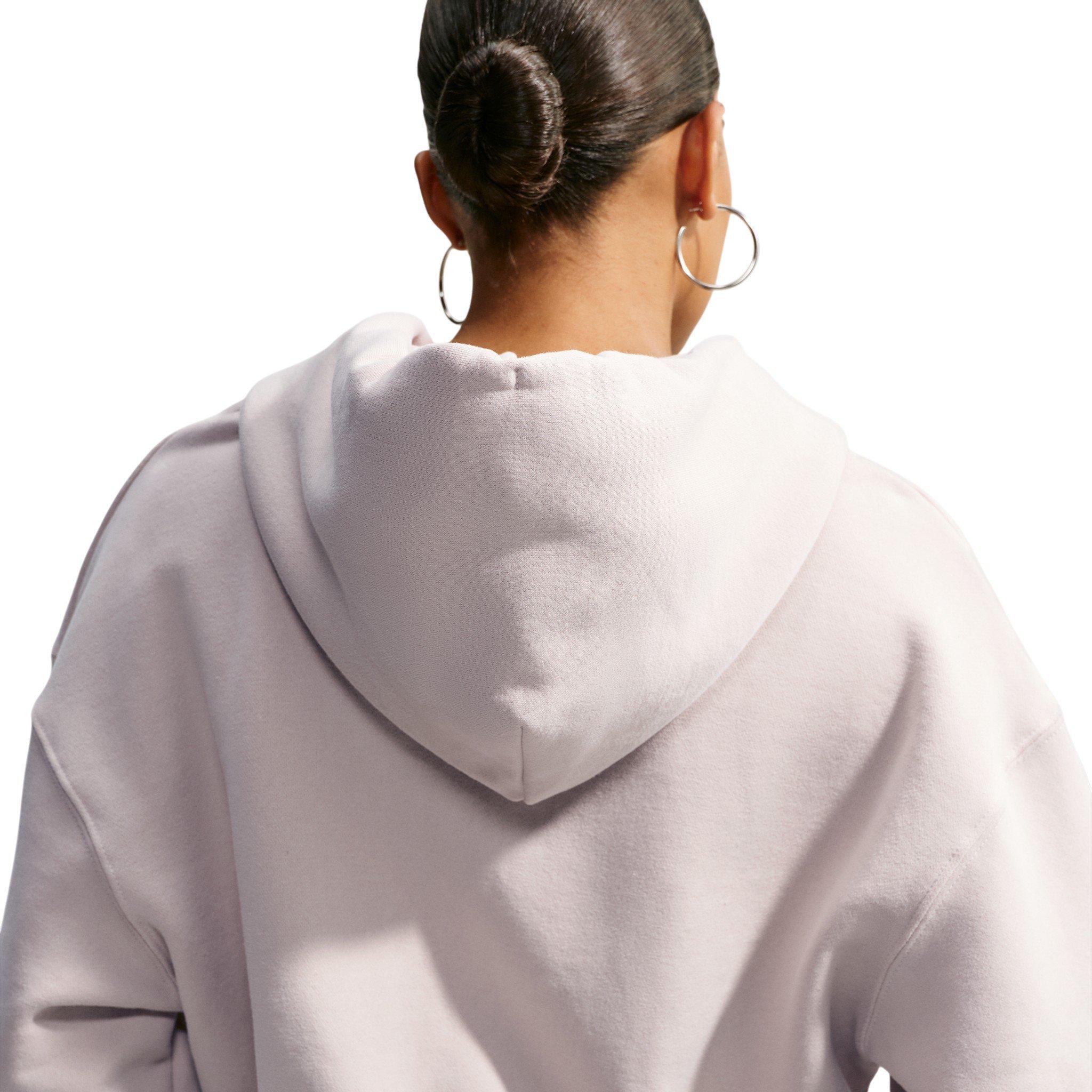 Nike Women's Studio Fleece Medium Weight Oversized Full-Zip Cropped Hooded Jacket - Cream - CREAM