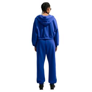 Nike Women's Studio Fleece Medium Weight Oversized Full-Zip Cropped Hooded Jacket - Royal - ROYAL