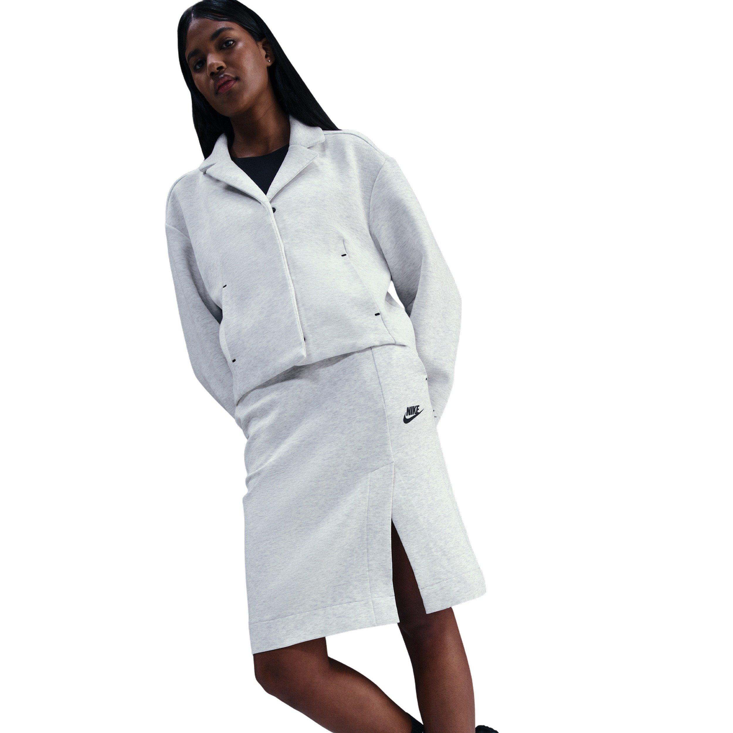 Nike Women's Sportswear Tech Fleece Skirt - Lt Grey - LT GREY Thumbnail View 5