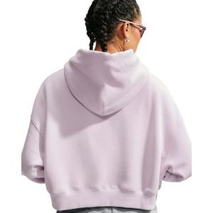 Nike Women's Studio Fleece Medium Weight Oversized Full-Zip Cropped Hooded Jacket - Lilac - LILAC