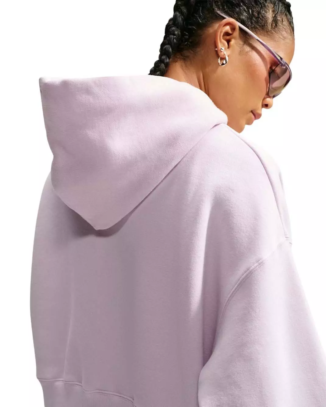 Nike Women's Studio Fleece Medium Weight Oversized Full-Zip Cropped Hooded Jacket - Lilac - LILAC