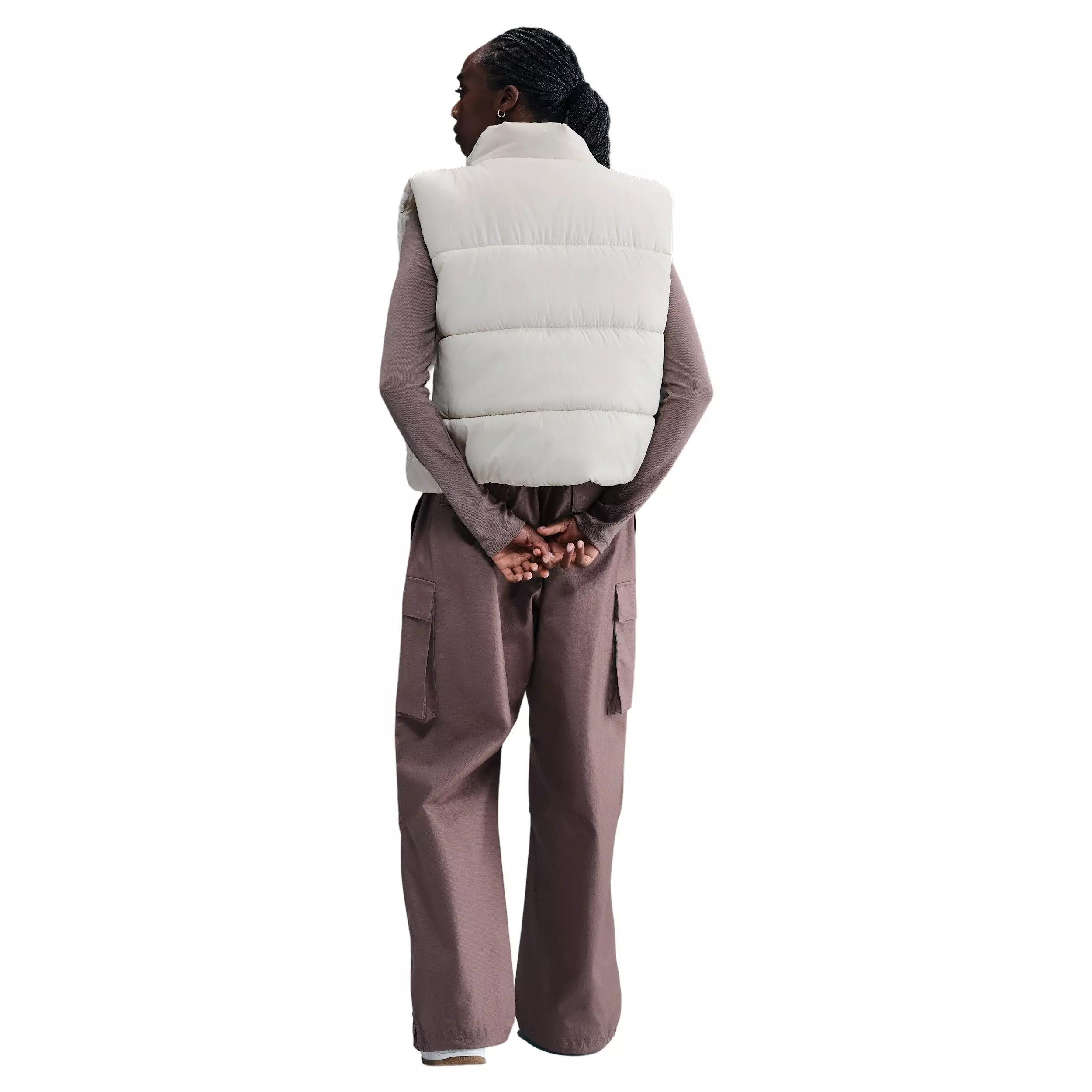 Nike Women's Sportswear Classic Puffer Therma-FIT Loose Vest -Lt Bone - LT BONE