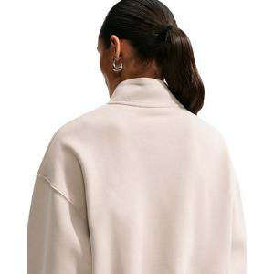 Nike Women's Studio Fleece Medium Weight Oversized 1/4 Zip Cropped Sweatshirt - Cream - CREAM