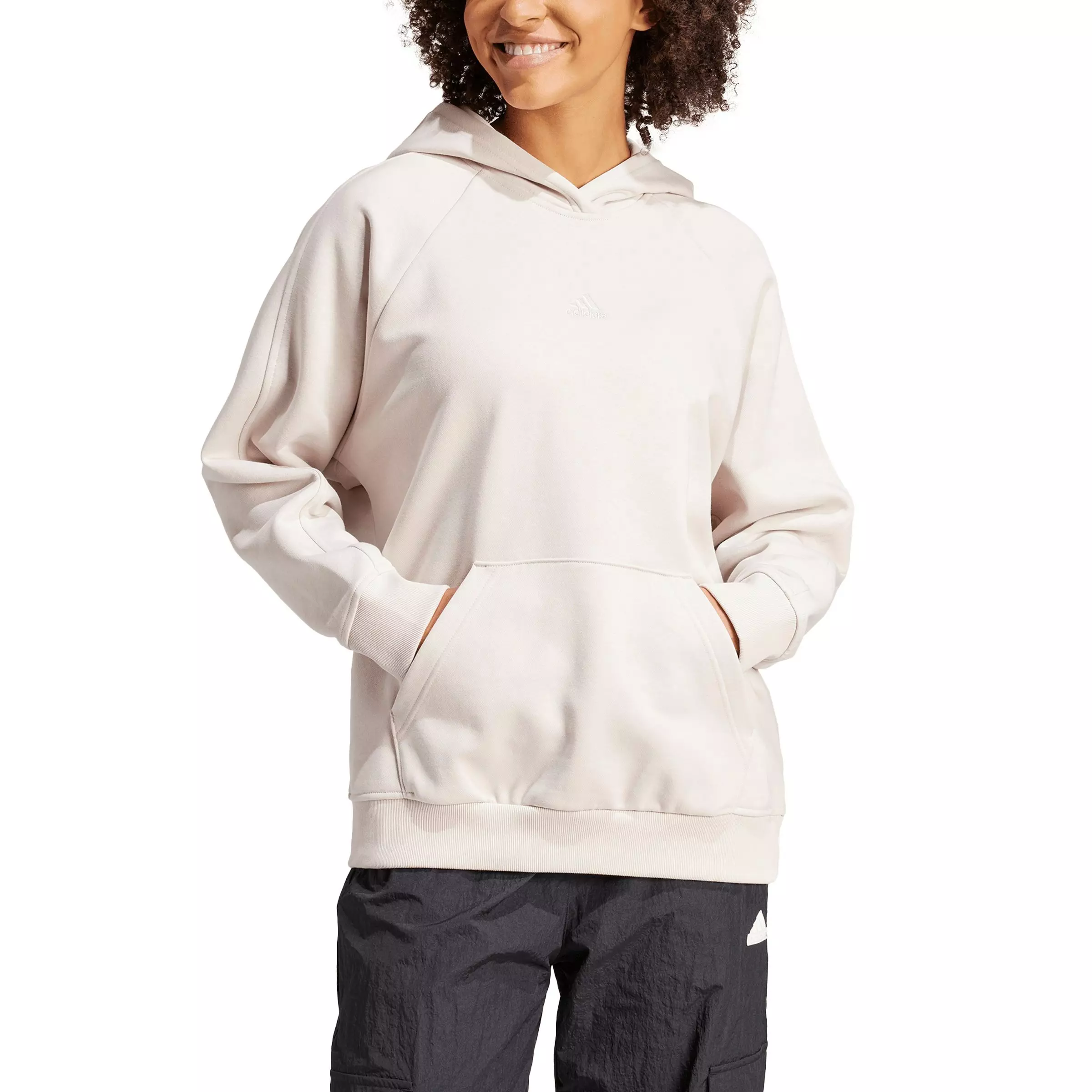 adidas Women's ALL SZN Fleece Boyfriend Hoodie - Light Pink - LIGHT PINK