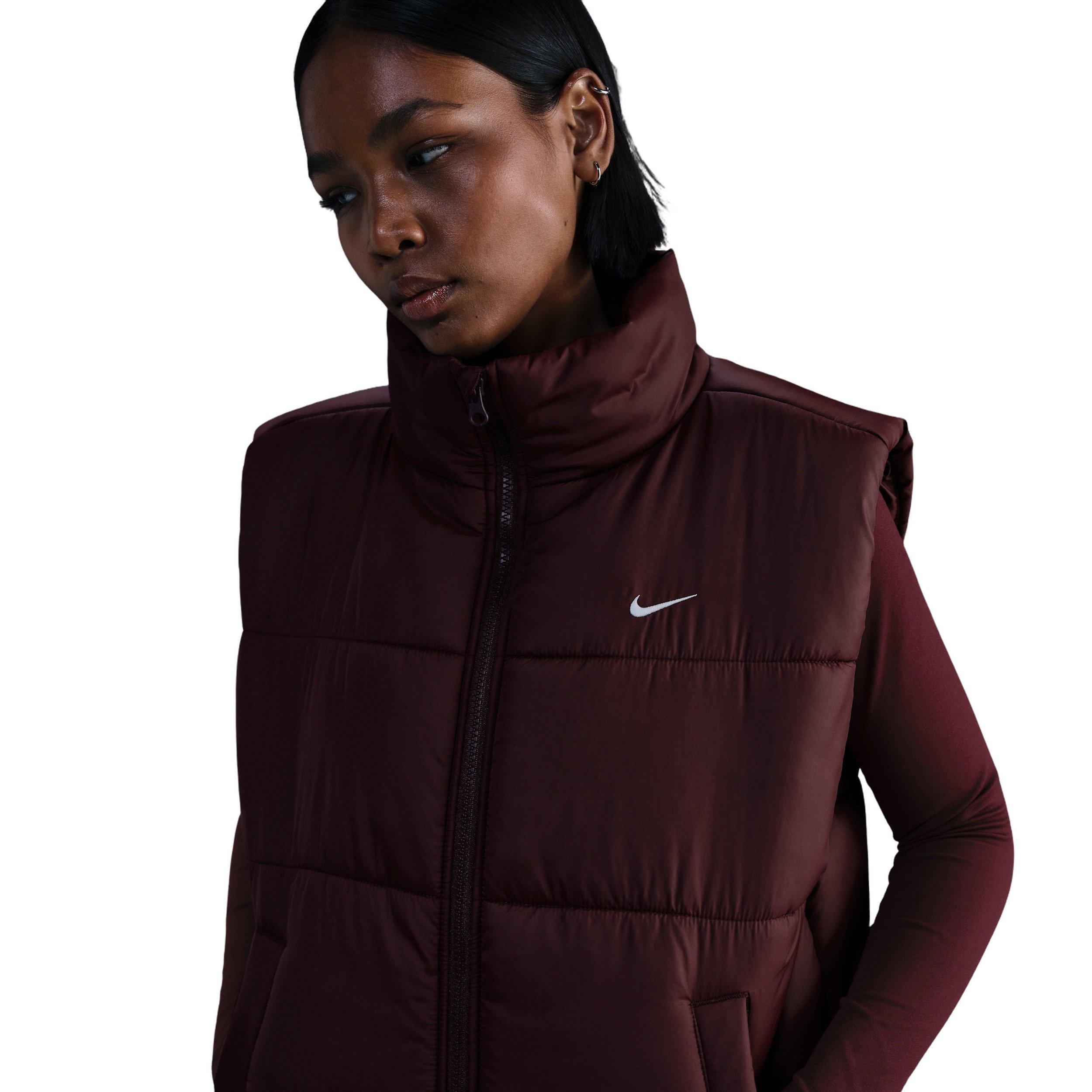 Nike Women's Sportswear Classic Puffer Therma-FIT Loose Vest - Burgundy - BURGUNDY Thumbnail View 1