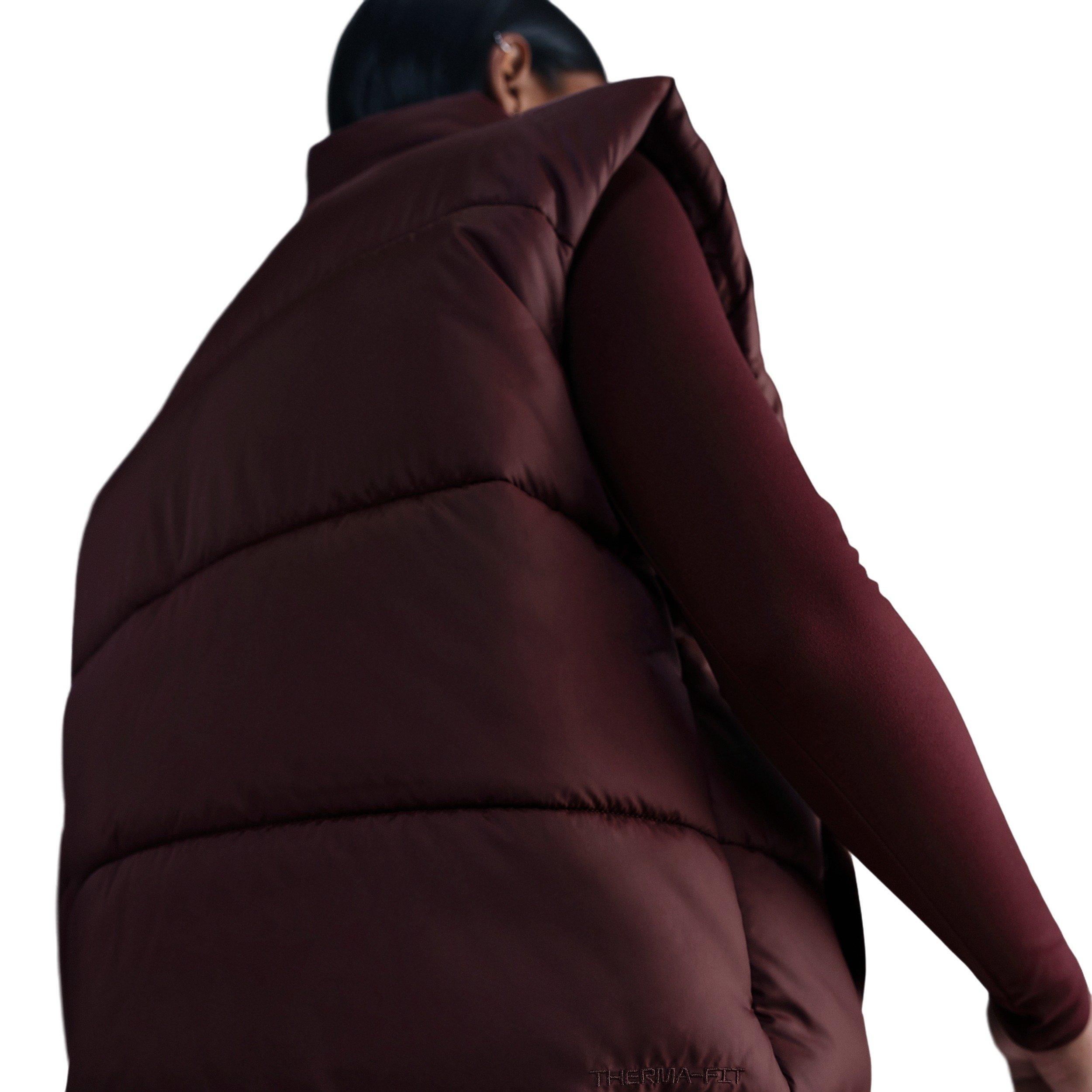 Nike Women's Sportswear Classic Puffer Therma-FIT Loose Vest - Burgundy - BURGUNDY Thumbnail View 2