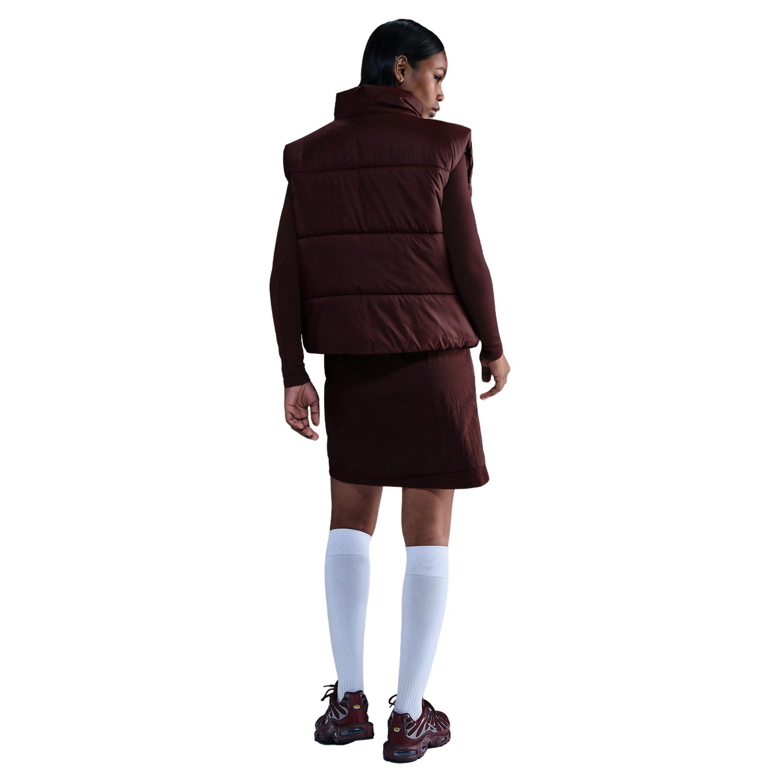 Nike Women's Sportswear Classic Puffer Therma-FIT Loose Vest - Burgundy - BURGUNDY Thumbnail View 5