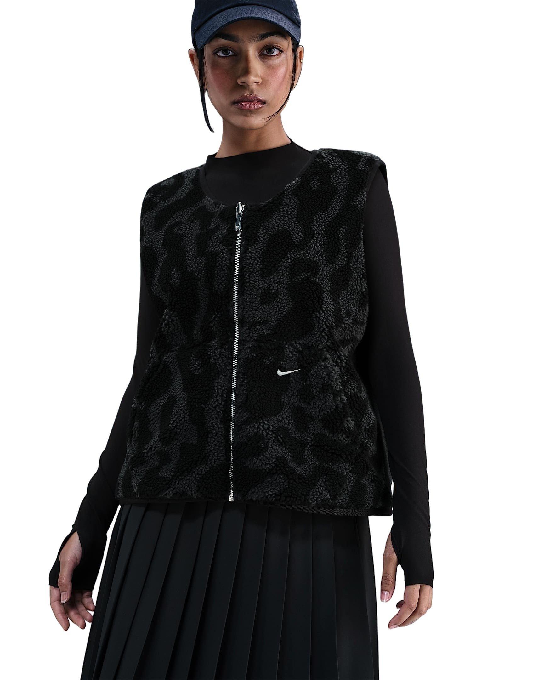 Nike Women's Sportswear High-Pile Fleece Vest - Black - BLACK Thumbnail View 1