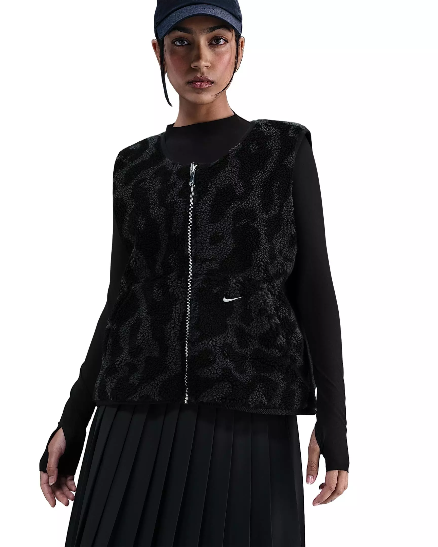 Nike Women's Sportswear High-Pile Fleece Vest - Black - BLACK