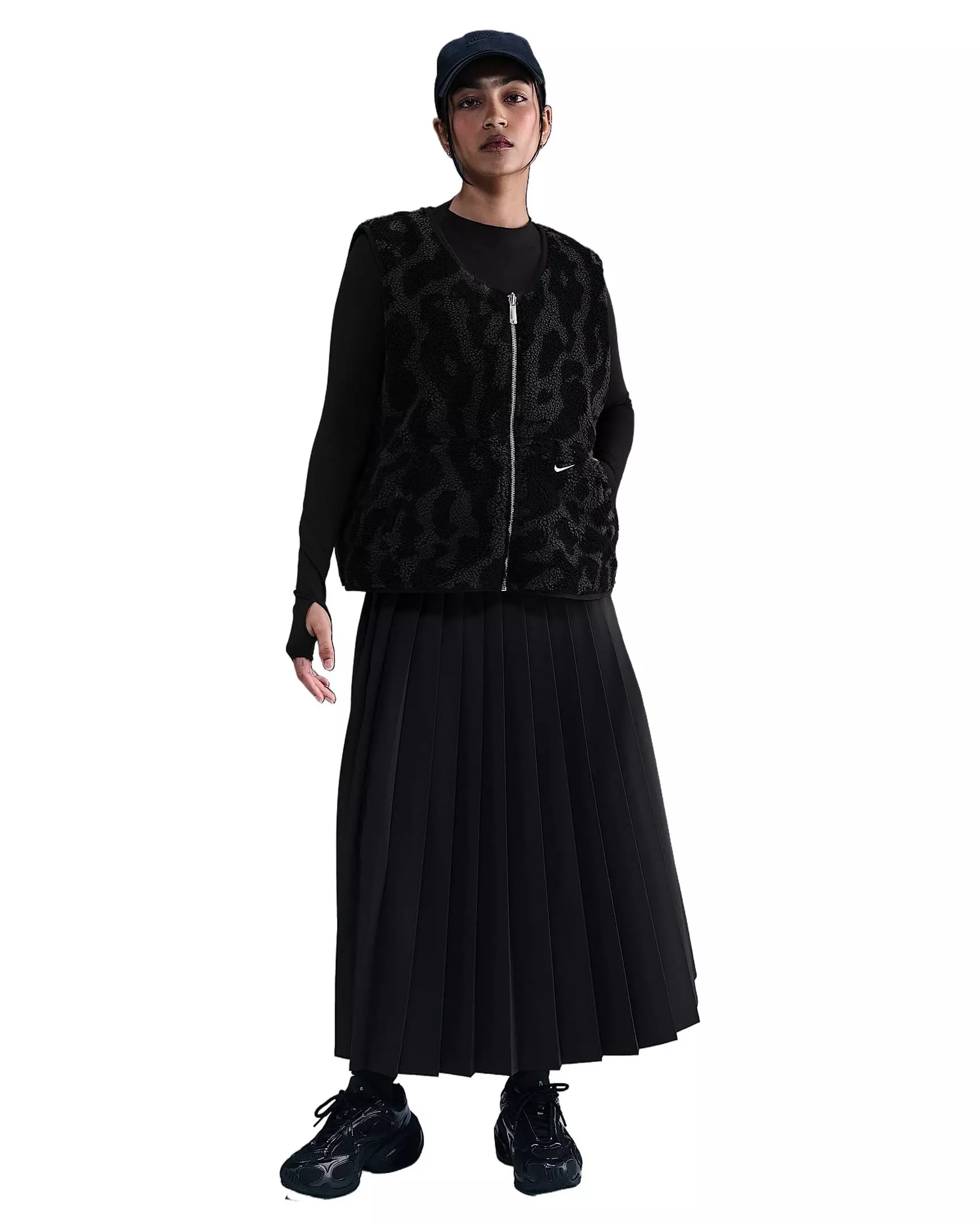 Nike Women's Sportswear High-Pile Fleece Vest - Black - BLACK