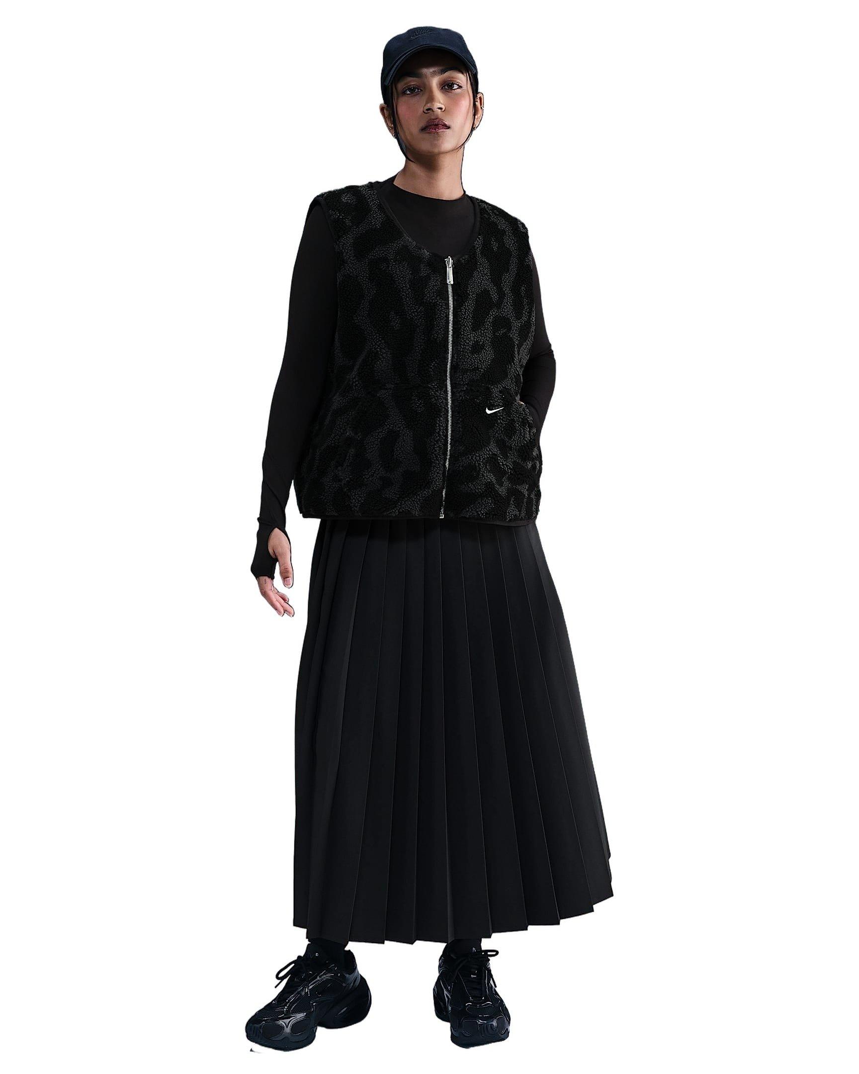 Nike Women's Sportswear High-Pile Fleece Vest -Black - BLACK Thumbnail View 4