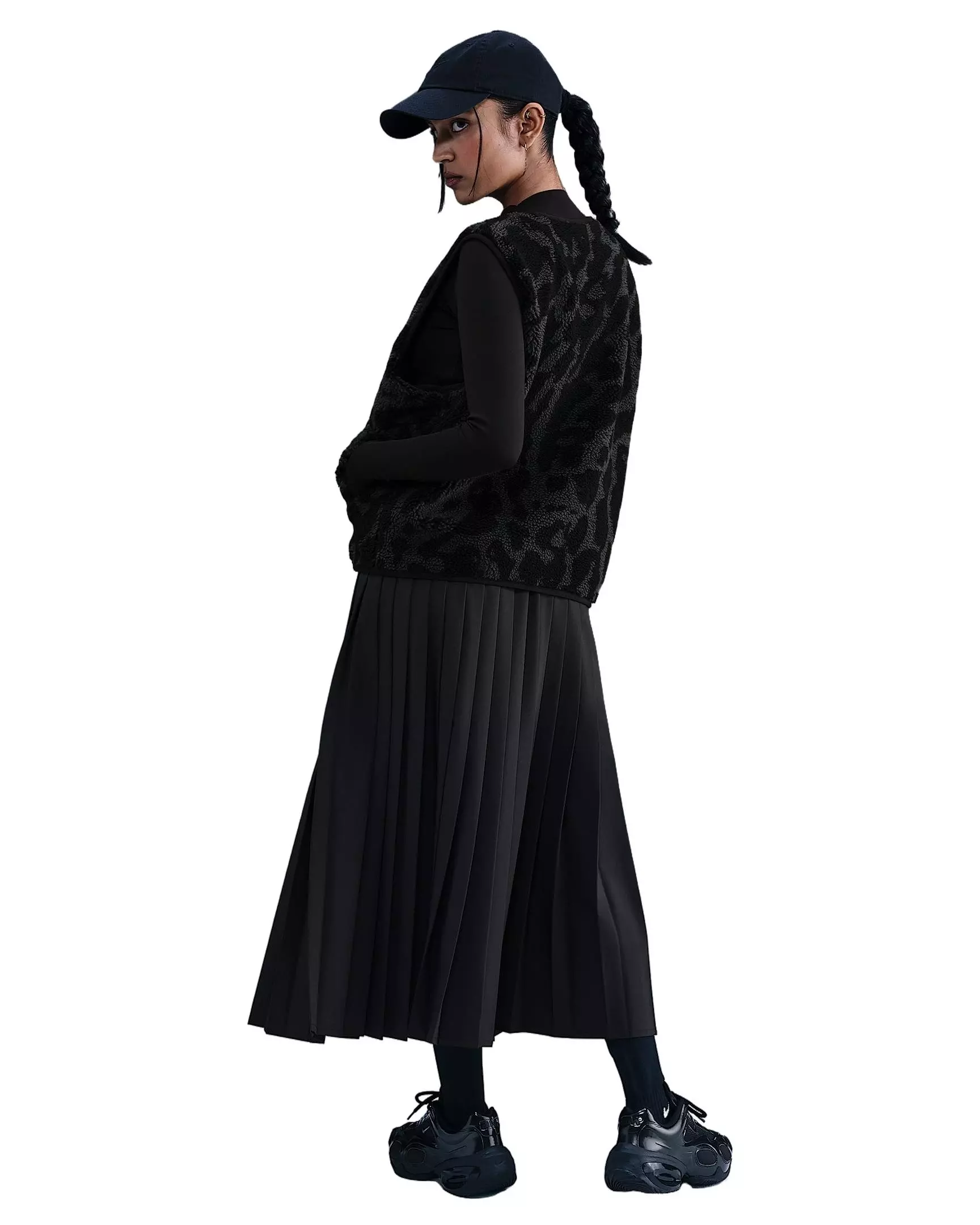 Nike Women's Sportswear High-Pile Fleece Vest - Black - BLACK