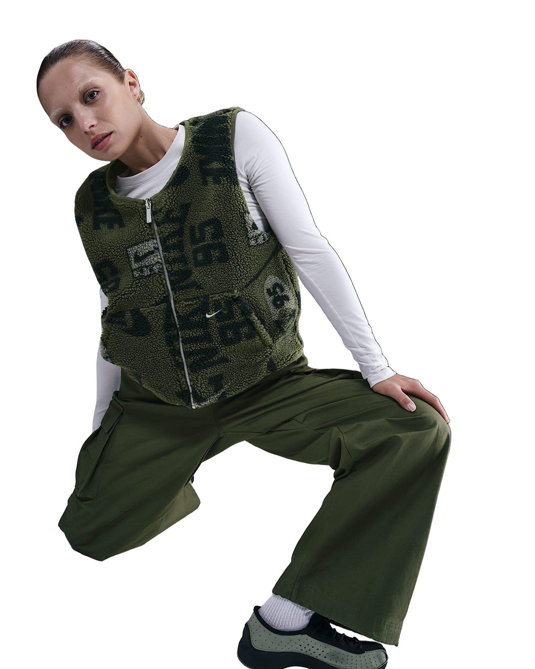 Nike Women's Sportswear High-Pile Fleece Vest -Olive - OLIVE Thumbnail View 1